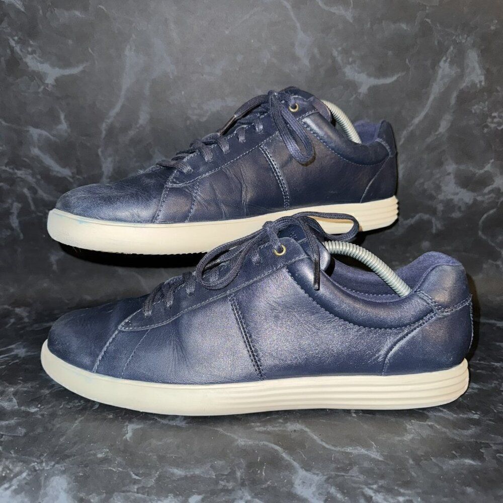 Cole Haan Reagan Grand Os Sneakers Shoe Navy Blue Leather Mens Size 10.5M